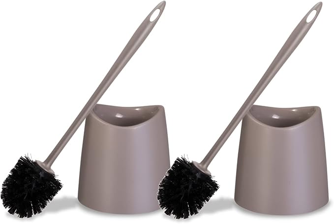 Toilet Brush Cleaner and Holder Taupe 2 Pack Toilet Bowl Cleaner Brush by Superio