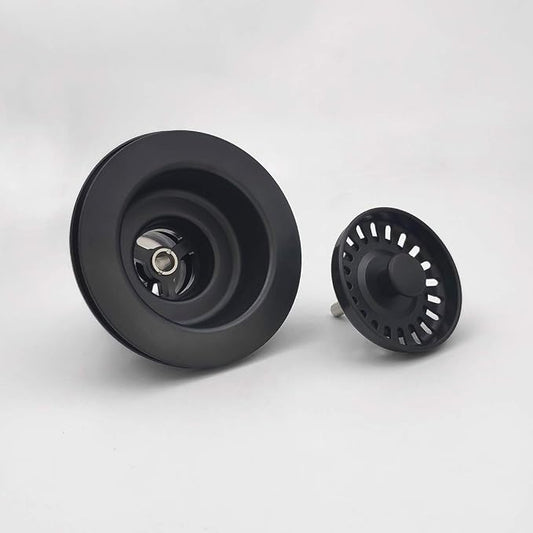 3-1/2 Inch Polymer Black Sink Drain Assembly - Image 2
