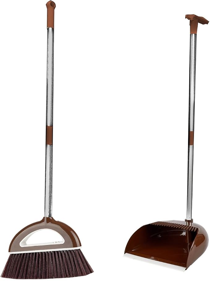 Brooms and Dustpan Set with 35" Long Handle, 181° Rotatable Standing Storage - Image 5