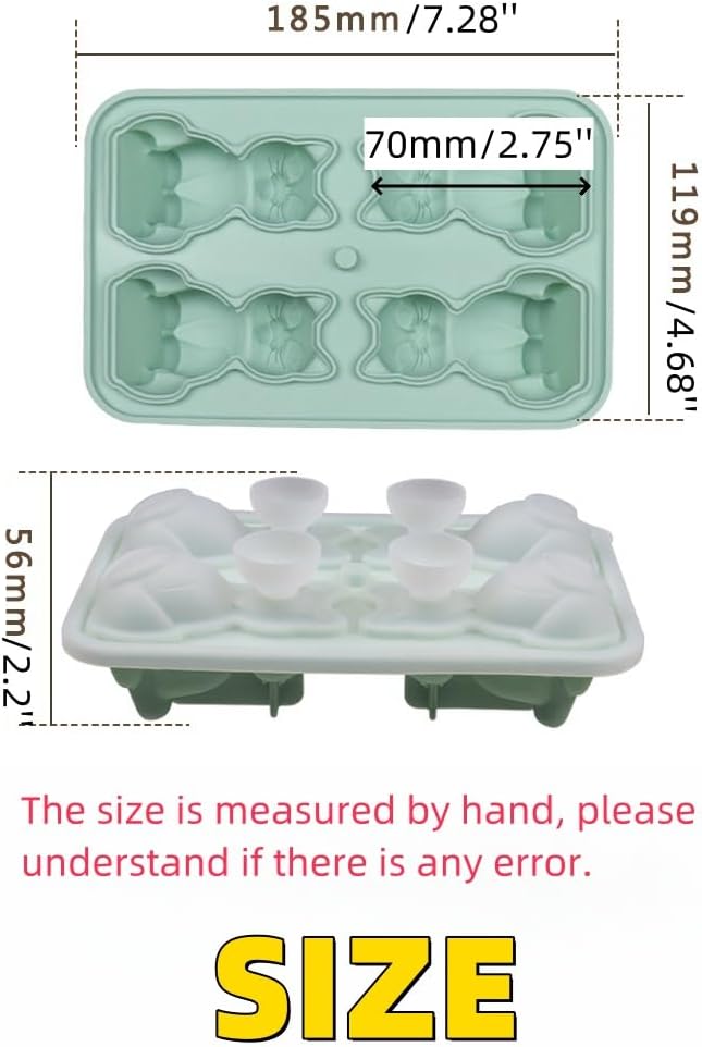 Cute 3D Cat Silicone Ice Cube Tray Mold Cartoon Animal Ice Box BPA-Free - Image 2
