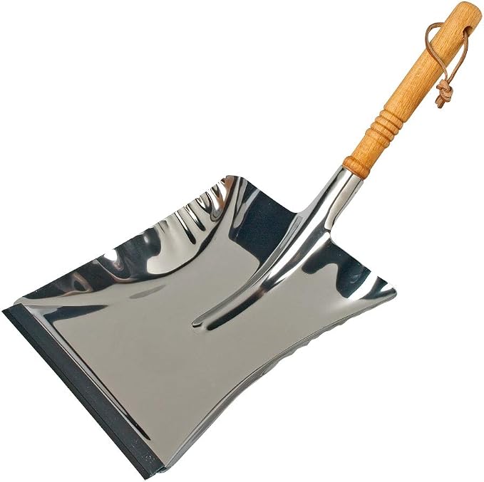 REDECKER Stainless Steel Dust Pan, Large Wood Handle Dustpan by Redecker
