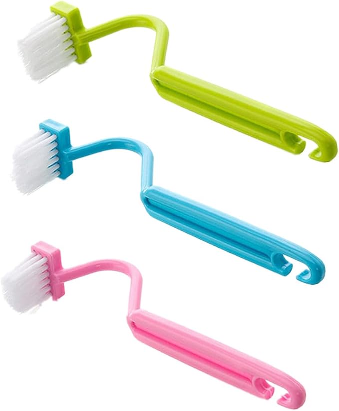3 Pcs Plastic Curved Small Toilet Brushes Bathroom Plastic Cleaning Brushes by LAIYOHO