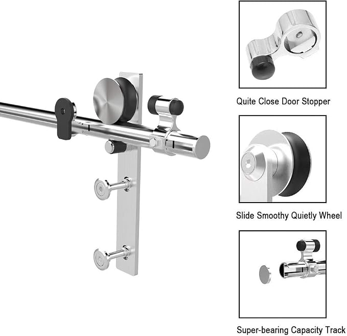 TSMST 9FT Sliding Barn Door Hardware Kit, Stainless Steel Heavy Duty Sturdy - Image 3