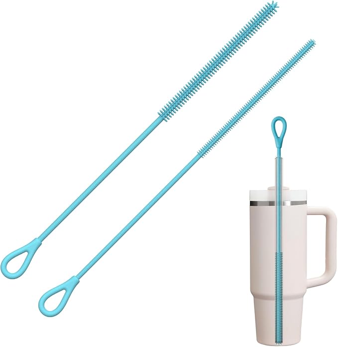 YOTIME Silicone Straw Cleaner Brush, Non-slip Handle Soft and Bendable by YOTIME