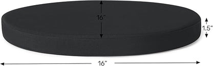 WestinTrends Solace Outdoor Patio Kitchen Dining Chair Round Seat Cushions Set of 4, 16 x 16, Black