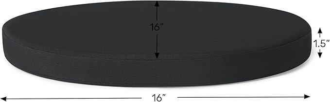 WestinTrends Solace Outdoor Patio Kitchen Dining Chair Round Seat Cushions Set of 4, 16 x 16, Grey