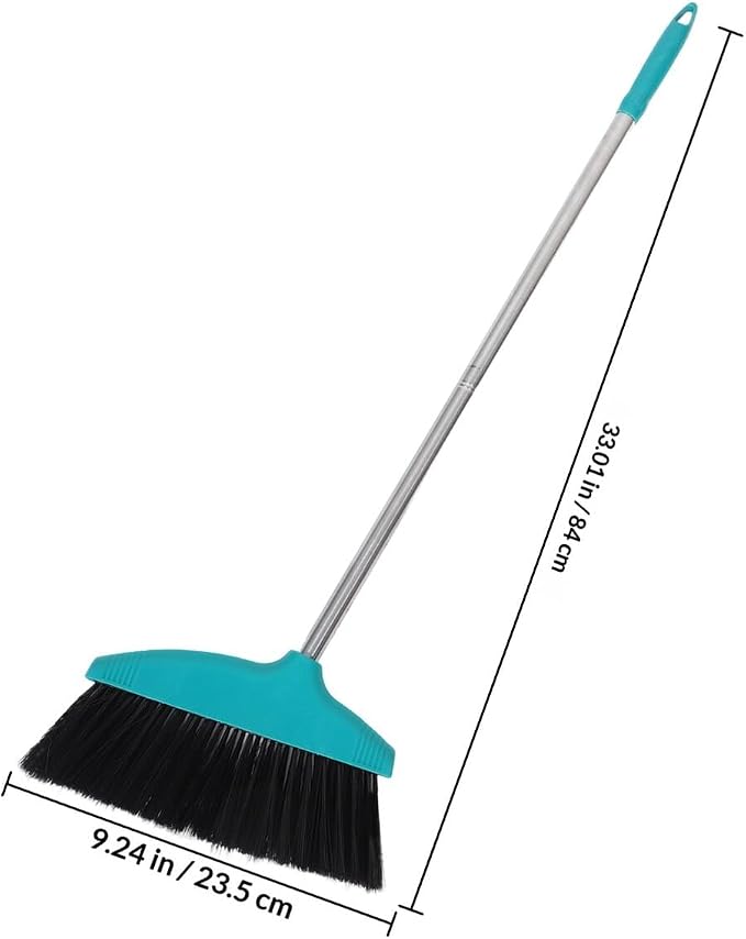 Soft Bristle Broom and Dustpan Set, Pet Hair Resistant, Lightweight Household - Image 2