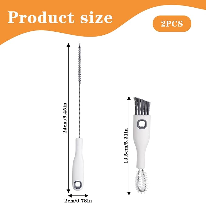2 Pcs Multifunctional Cup Lid Cleaning Brush and Straw Cleaner Brush Set - Image 2