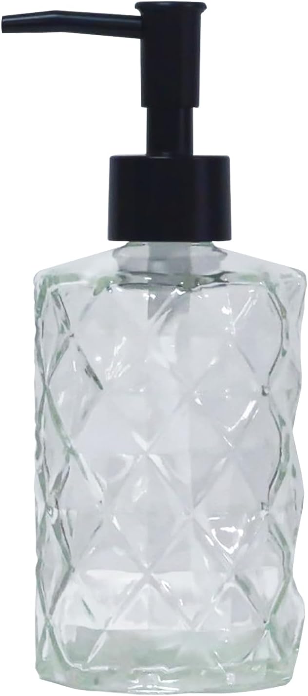 Crystal Glass Soap Dispenser, 12oz Clear Bathroom Hand Dispenser, Lotion by YYTSGG