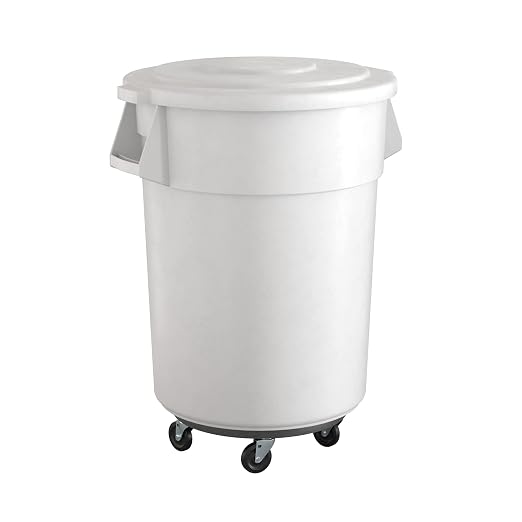 55 Gallon White Round Commercial Trash Can by Krollen+Industrial