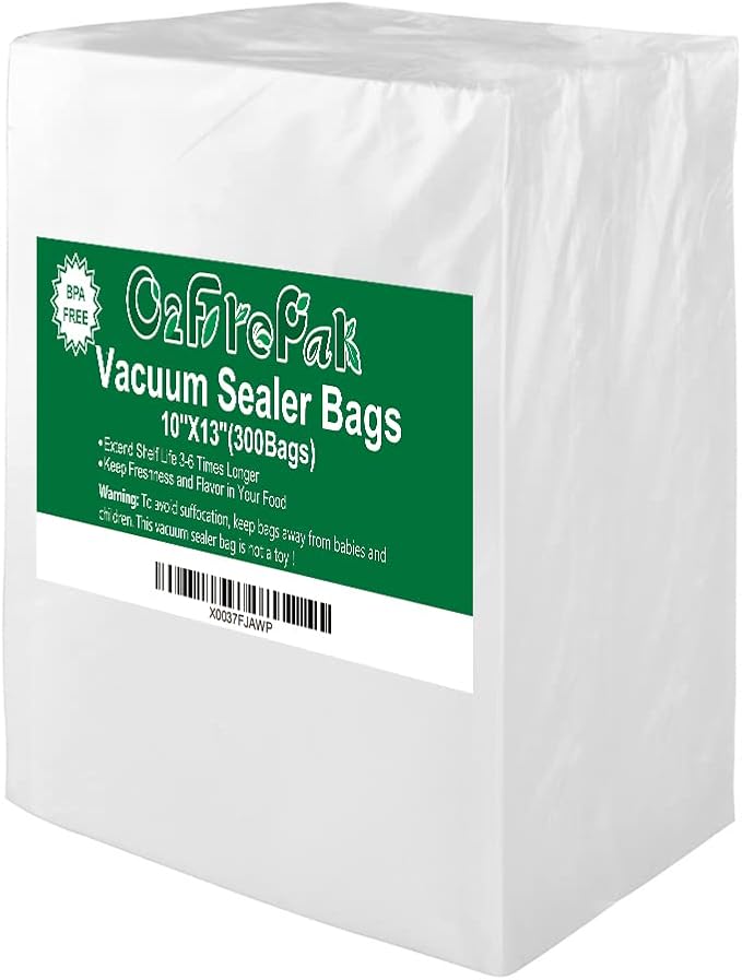 O2frepak 300 Count 10x13 Plus Quart Vacuum Sealer Bags by O2frepak