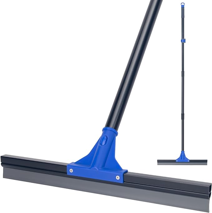 Floor Squeegee with Telescopic Long Handle 59'', Heavy Duty 18" Rubber Wiper by KeFanta