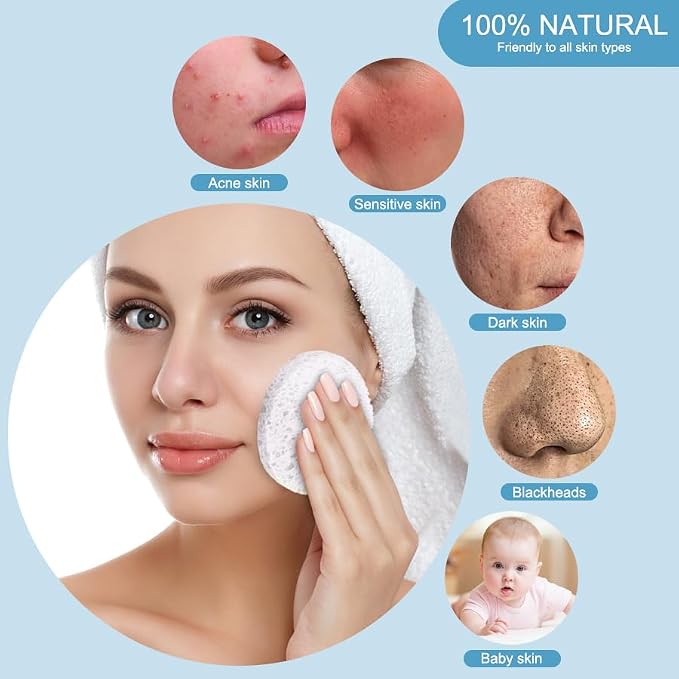 30 Count Compressed Facial Sponges Mini Soft Cellulose Pads - Image 5