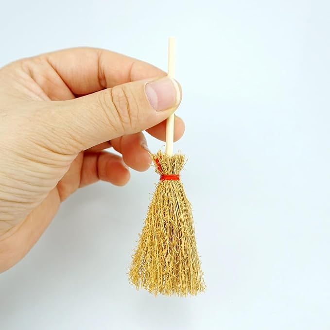 15 PCS Mini Straw Brooms Artificial Miniature Craft Witch Broom - Image 3