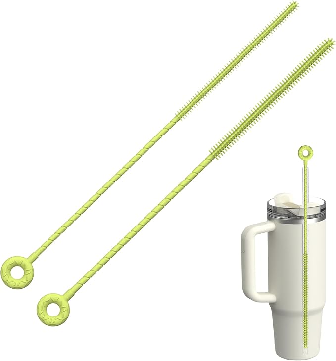 2Pcs Silicone Straw Cleaner Brush, Dual-Size Brushes, Clean by se7en