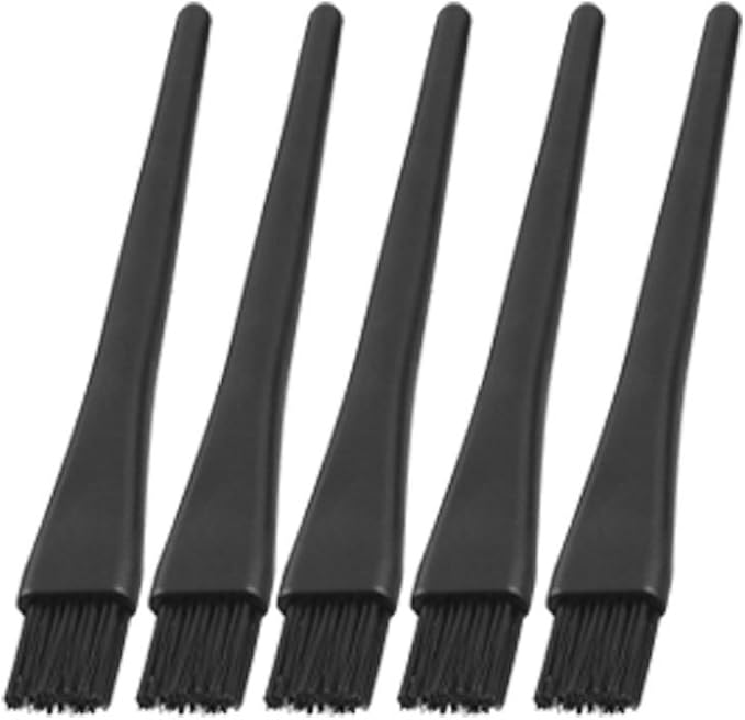 1.5 x 0.5cm Black Plastic Round Handle Anti Static ESD Brush 5 Pcs by WAFJAMF