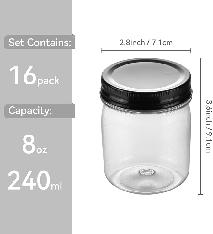 Plastic Mason Jars Reusable Storage Containers - Image 2