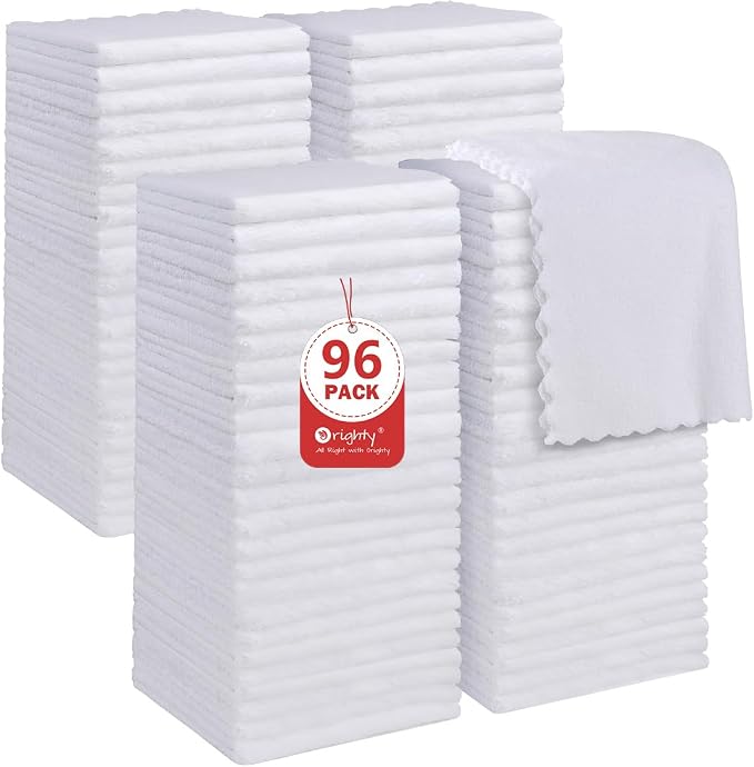 Orighty Washcloths 96 Pack, Ultra Soft Face Cloths 12 x 12 inch, Absorbent & by AllRightinOrighty