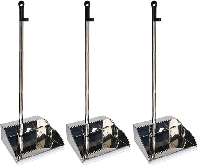 3 Pack Stainless Steel Dustpan Metal Dustpan by Gloffer