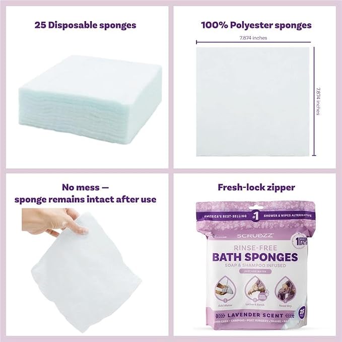 Scrubzz Disposable No Rinse Bathing Wipes - Image 2