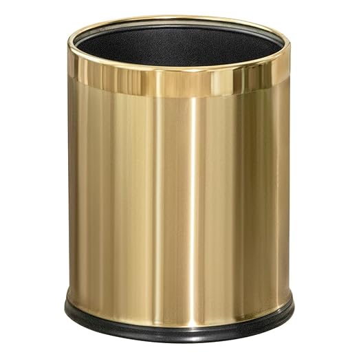 2.6Gallon/10L Brass Gold Bathroom Trash Can by LEASYLIFE