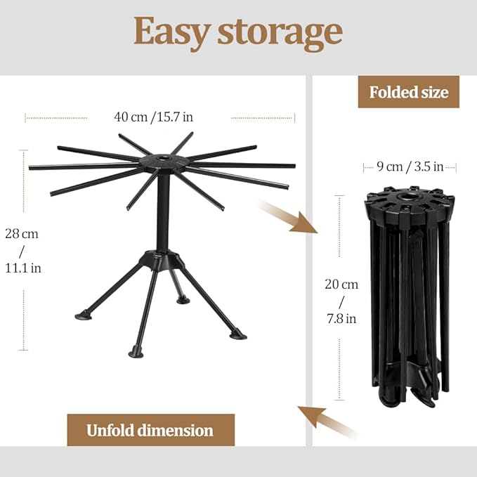 Ourokhome Collapsible Pasta Drying Rack, Plastic Foldable Homemade Fresh - Image 2