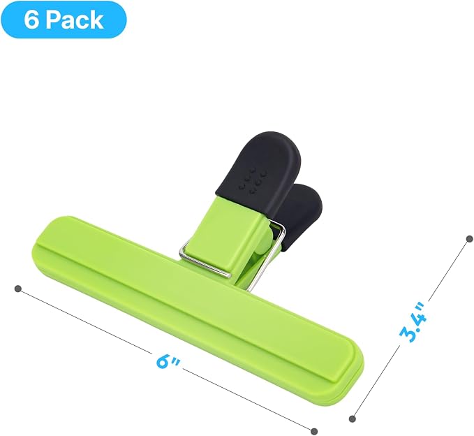 OWLKELA Chip Clip, 6 Pack Colors Wide Open Bag Clips - Image 2
