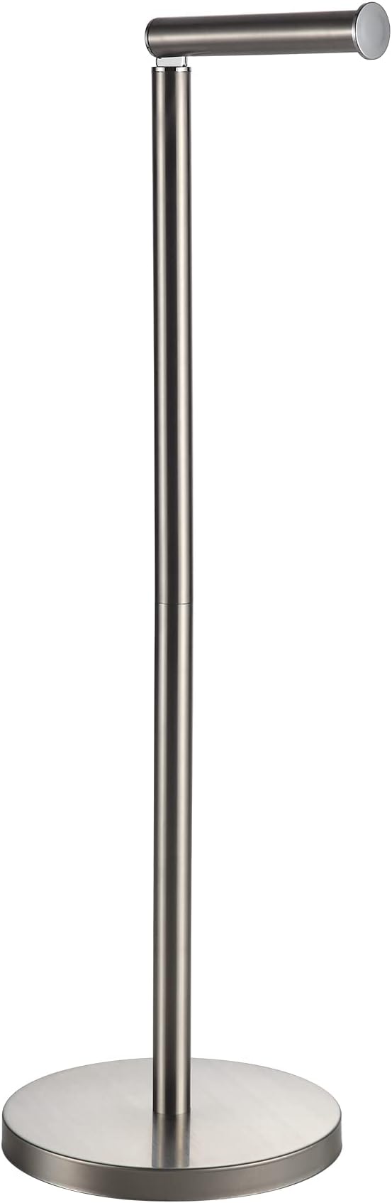 BGL Toilet Paper Holder Standing On Floor, Brushed Nickel, Tissue Holder On by BGL