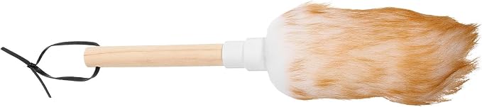 VILLCASE Lambswool Duster with Wooden Handle, Small White Cleaning Tool by VILLCASE