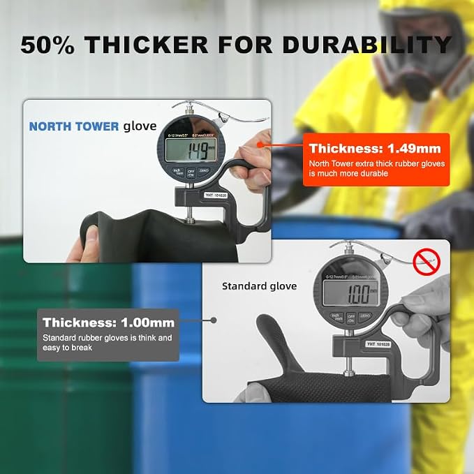 Heavy Latex Chemical Resistant Gloves - Image 6