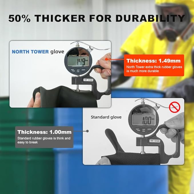 North Tower Heavy-Duty Latex Chemical Resistant Gloves - Image 6