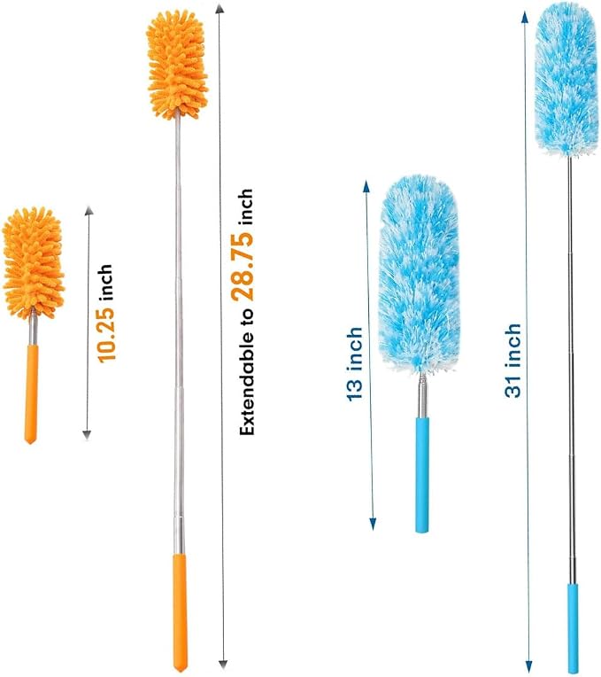 4 pcs Extendable and Washable Microfibre Feather Duster, Microfibre Cleaning - Image 2