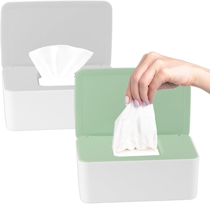 2Pcs Diaper Wipes Dispenser, Refillable Wipe Container, Wipe Container by Unknown