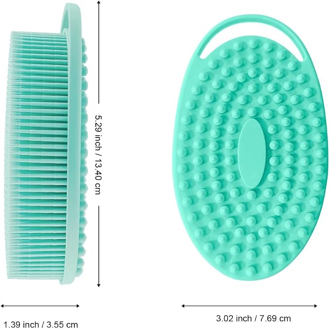 Soft Silicone Body Scrubber 2 PCS Silicone Body Shower, Silicone Loofah 2 in 1 - Image 2