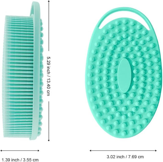 Soft Silicone Body Scrubber 2 PCS Silicone Body Shower, Silicone Loofah 2 in 1 - Image 2