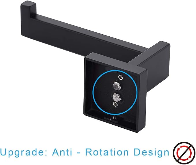 TASTOS Toilet Paper Holder Matte Black, Toilet Tissue Roll Holders Dispenser - Image 8