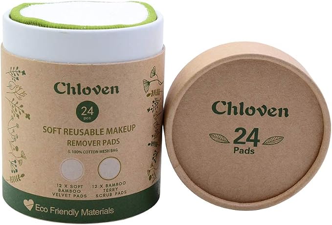 Chloven Reusable Makeup Remover Pads 24 Pack - Image 6