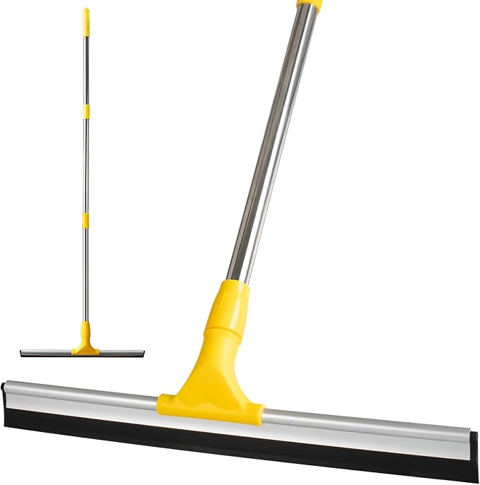 17.2"Professional Floor Scrubber Shower Squeegee, Rubber Silicone Broom by Loulicia