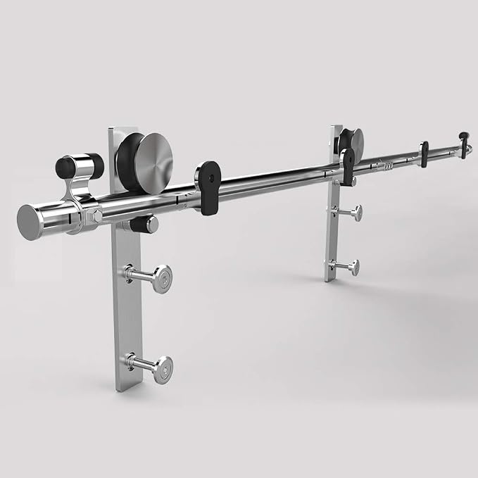CCJH 6.6FT Stainless Sliding Barn Door Hardware Kit Heavy Duty - Image 2