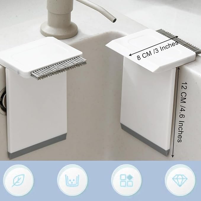 Kitchen Sink Squeegee and Countertop Brush, 3 in 1 Mini Squeegee Sponge - Image 5