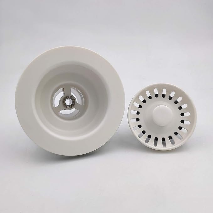 White Polymer Drain Kitchen Sink Drain Assembly - Image 2