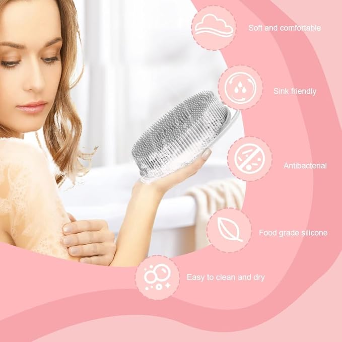 Silicone Body Scrubber, Exfoliating Silicone Loofah, Soft Silicone Body Shower - Image 6