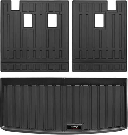 Custom for 2016-2025 Honda Pilot Cargo Mats Trunk Liner and 3rd Rear Seat Backrest Mats All Weather TPE Protection Mat Accessories (for 2016-2025 Honda Pilot)