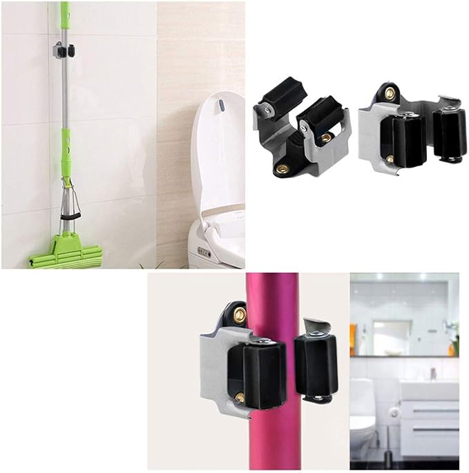 Broom Holder Wall Mount 10 Pack Heavy Duty Metal Mop Broomstick Shovel Handle - Image 5