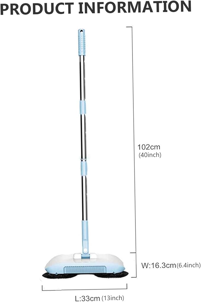 Carpet Sweeper Manual Manual Vacuum Sweeper 2 in 1 Hand Push 180 Degree - Image 2