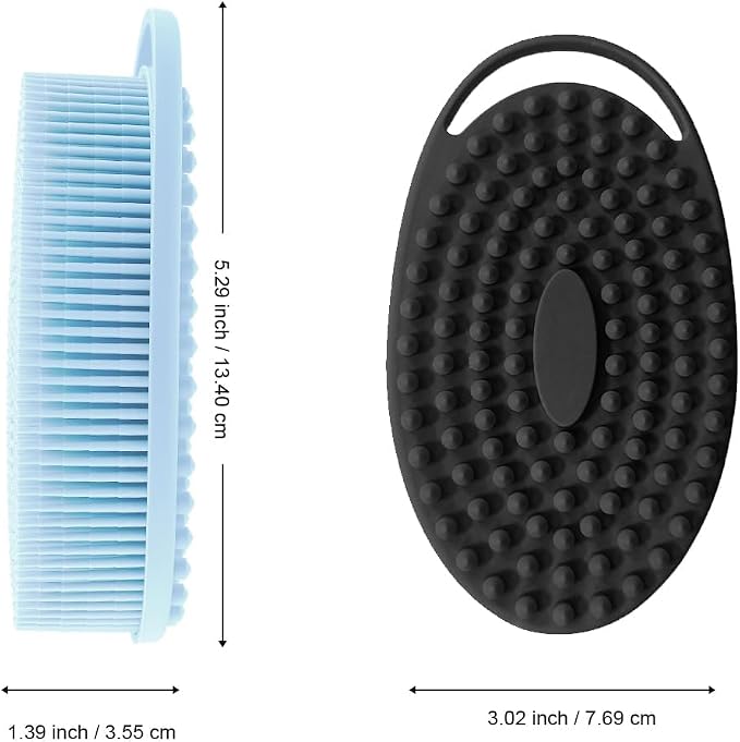 Silicone Body Scrubber, Exfoliating Silicone Body Shower, Silicone Loofah 2 in - Image 2