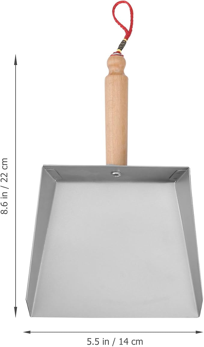 Hemoton Mini Stainless Steel Dustpan 8.66X5.51 Inch Small Metal Dust Pan - Image 2