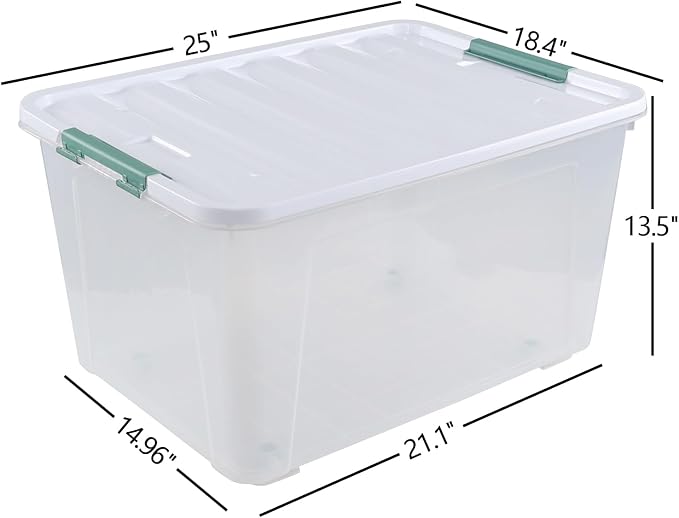 80 L Large Clear View Plastic Storage Bin - Image 2