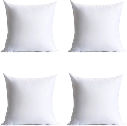 20 x 20 inches Pillow Inserts, Set of 4 Hypoallergenic Brushed Microfiber Liner Down Alternative Filled Square Cushion Throw Pillow