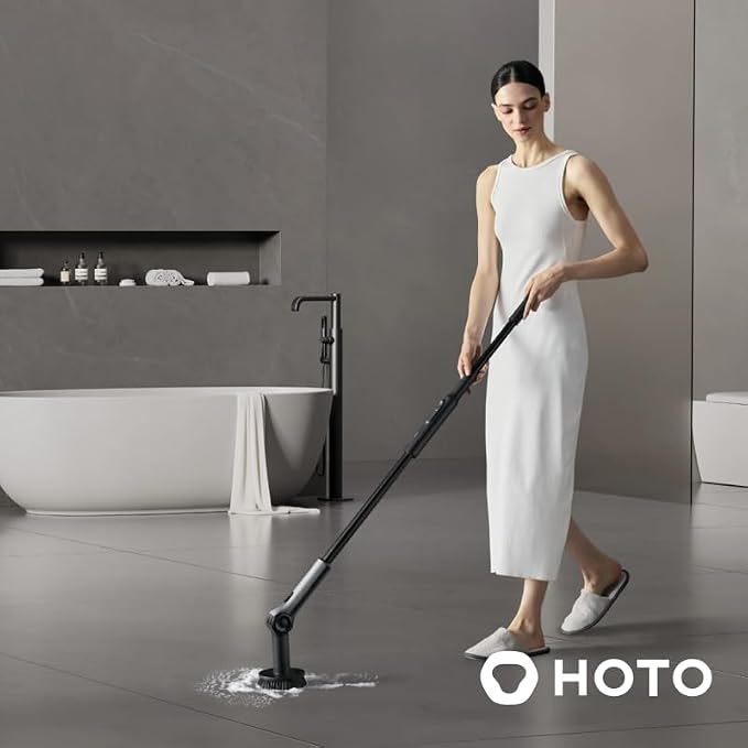 HOTO Flexi™ Cordless Electric Spin Scrubber, Adjustable Angle, Extendable Handle - Image 2